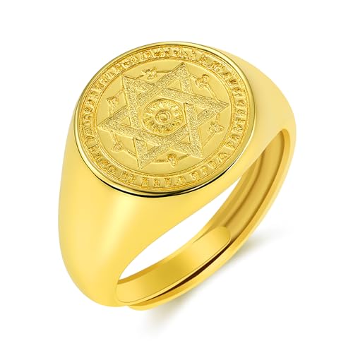 Oneress Anillo All Seeing Eye, Ajustable, Símbolo Masónico Oculto, Joya Retro YA6275