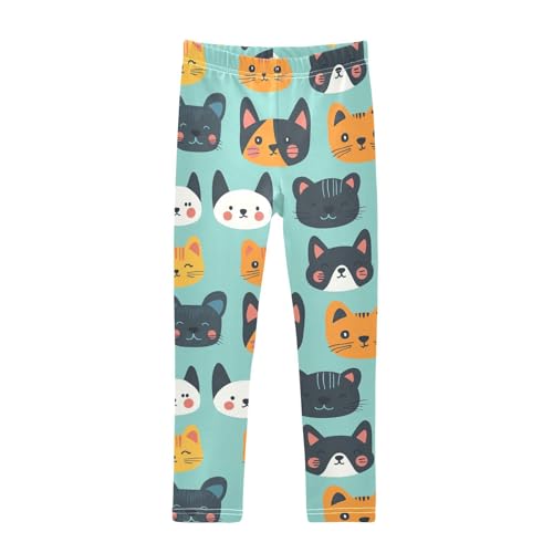 Cat and Dog Girls Leggings,Workout Leggings for Girls Toddler Athletic Legging Size for 3-10T
