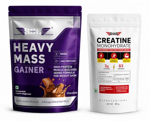 Image of SOS Nutrition Mass Gainer Protein & Herbs, Free Creatine Chocolate 500g