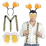 Bandeau à bière et lunettes de soleil pour fête de la bière, bretelles...