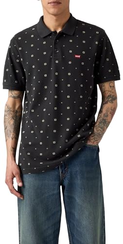 Levis HM Polo Ebba Geo Jet Black Print P, Ebba Geo Jet Black, S