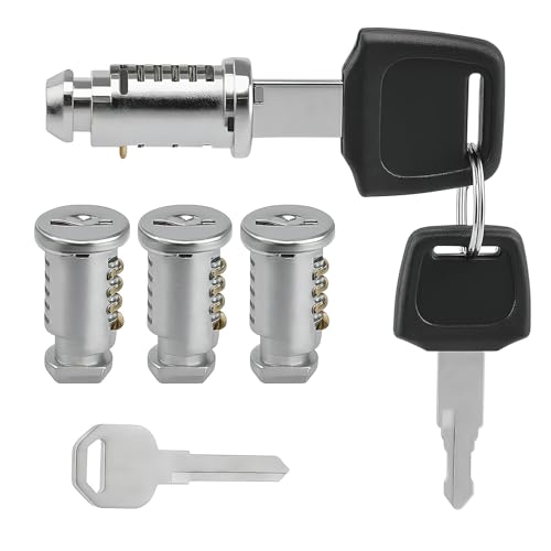 UOCAI Lot de 4 Cylindres de Serrure pour Coffre de Toit Thule, clé et Cylindre pour Coffre de Toit Thule, Accessoires pour Porte-vélos, Porte-Bagages de avec...