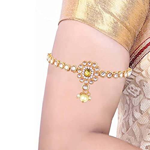 Aheli Indian Traditional Bollywood Jewelry Kundan Gold Bajuband Arm Bracelet For Women Girls #TOP2