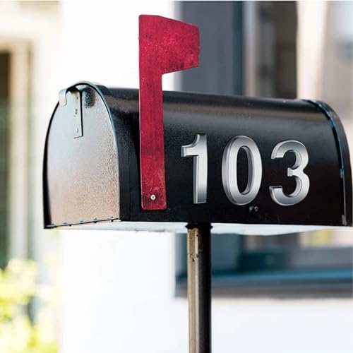 Belvanr Hausnummer Selbstklebend Hausnummer Silber Hausnummer Mailbox Nummer 0 bis 9 3D Türnummer Selbstklebend Tür Nummer Wetterfest Haustürnummer für Haus Mailbox, 5 cm 10 Stücke Silber