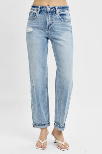 Risen High Rise Boyfriend Jeans- Ivory Gem4