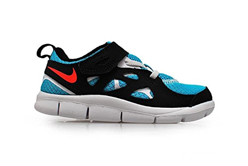 NIKE Infant's - Free Run 2 (TDV) - Bleu Turquoise Cramoisi Blanc Noir - UK 3.5
