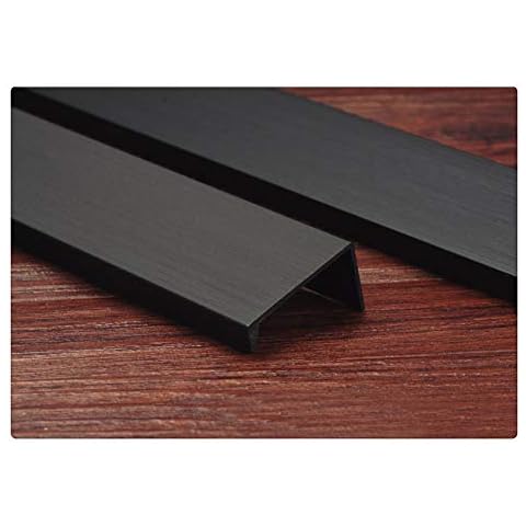 KFZ 10 Pack Back Mount Finger Edge Pull Concealed Handles Matte Black Brushed Cabinet Pull Handles for Home Kitchen Door Drawer Cabinet (64mm Hole Center) Cover