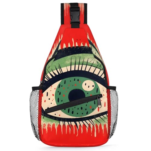 Bolso tipo sling unisex de ojos étnicos para senderismo y viaje miniatura 1
