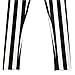 Sister Amy Women's Digital Geometric Printed Ankle Elastic Tights Leggings Black/White Stripes US M