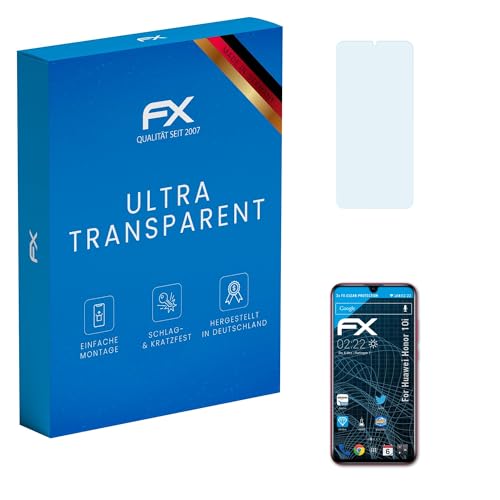atFoliX Lámina Protectora de Pantalla compatible con Huawei Honor 10i Película Protectora, ultra transparente FX Protector Película (3X)
