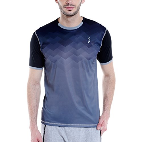 Image of CAHOOT Men's Navy Blue Ombre Dri-Fit Activewear T-Shirt Regular Fit for Casual Wear | Structured T-Shirt Crafted with Comfort Fit and High-Performance for Everyday Wear