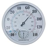 LayscoPro Indoor Outdoor Thermometer Garden Wall Patio Weather Thermometer Hygrometer, No Battery...