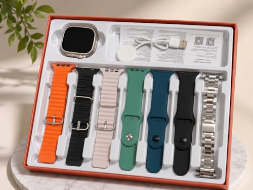 Image of Smart Watch 7 in 1, with 7 Interchangeable Bands, Includes Charging Cable and User Manual