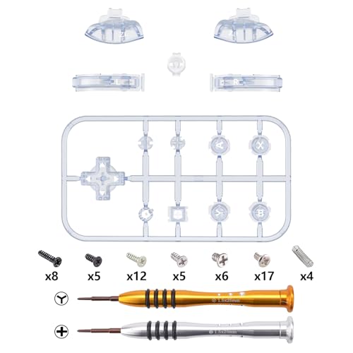 Image of eXtremeRate Clear Glacier Blue Replacement ABXY Home Capture Plus Minus Keys Dpad L R ZL ZR Trigger for Nintendo Switch Lite, Full Set Buttons Repair Kits with Tools for Nintendo Switch Lite