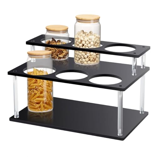 Soporte de jarabe de café, soporte acrílico para jarabe de café, organizador de almacenamiento de 2 niveles, accesorios de cocina para organización de condimentos de licor de vino
