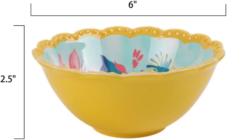 Floral Melamine 7-Piece Salad Serving Bowl Set
