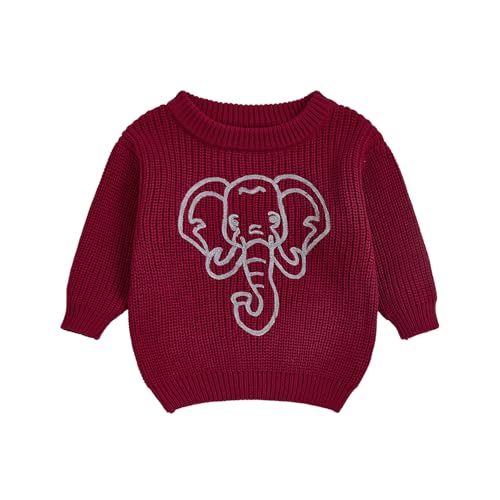 Toddler Baby Boy Girl Outfit Football Animal Embroidery Sweater Long Sleeve Cable Knit Pullover Sweaters Top