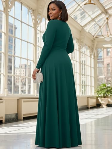 Image of KOH KOH Womens Long Sleeve Flowy Empire Waist Fall Winter Maxi Dress Gown