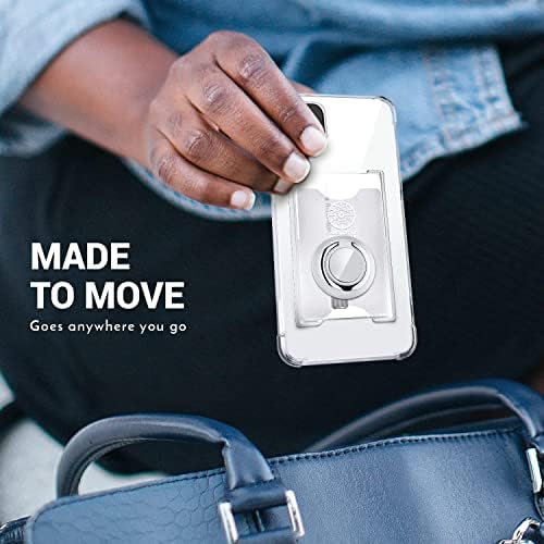 [Shields Up] Designed for iPhone 11 Case, Wallet Minimalist Case with Ring Kickstand and Card Holder, Transparent Slim Shockproof TPU Bumper Cover for iPhone Apple 11 6.1 inch - Clear