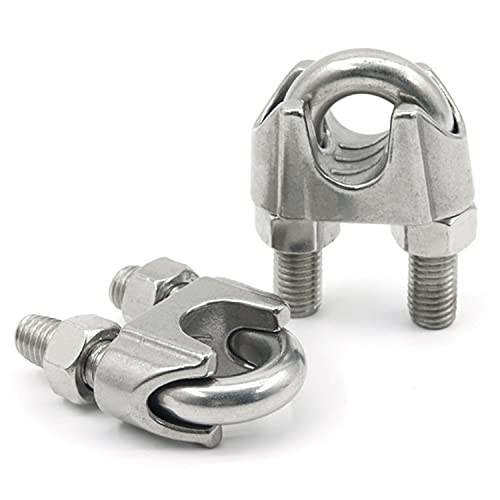 Drahtseilklemme 10 Stück 2 mm Bügelklemmen 304 Edelstahl Klemme 2M Seilklemme für Drahtseil, StahlKabel Cover
