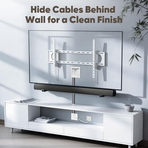 in Wall TV Cable Management Kit with Brush Wall Plate TV Cable Hider Wall Kit-9.8FT Cord, UL Listed, Port Recessed Dual AC Outlets Box for Wall-Mounted TV and Home Theater - 4