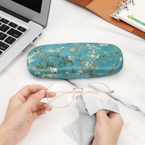 Image of FINTIE Hard Shell Eyeglasses Case, Portable Protective Glasses Cover Eyeglass Holder Box with Cleaning Cloth for Men Women
