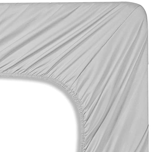 Image of Mocassi Cali King Sheet Set - Luxury Hotel 1800 Premier Bedding Sheets & Pillowcases - Ultra Soft Breathable & Cooling Bed Sheets - Deep Pocket - Wrinkle Resistant - 4 Piece - Cali King, Silver