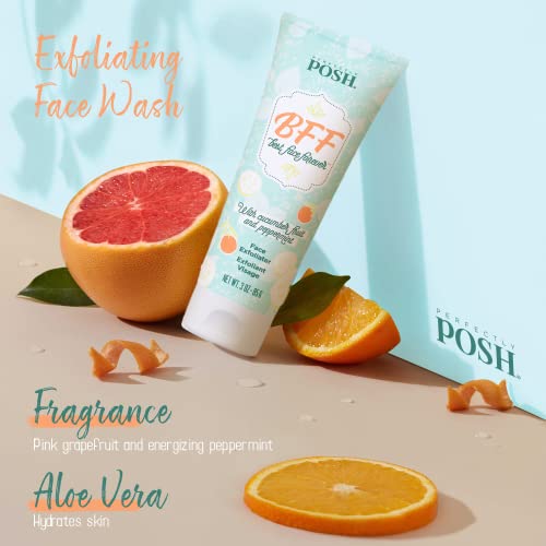 Perfectly-Posh-Exfoliating-Face-Wash-3-fl-oz-wPink-Grapefruit-Peppermint-Cucumber-Fruit-Flavor-Complete-your-skin-care-wBest-Face-Forever-BFF-Gentle-Face-Scrub-Refreshes-Hydrates-Skin
