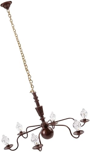 Happyyami Casa de muñecas en miniatura lámpara de techo led mini lámpara colgante luz fiesta decoración estilo 3