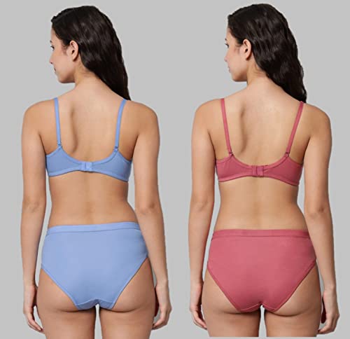 Image of Women Sexy Cotton 2 Piece Bra and Panties Lingerie Set for Honeymoon | Anniversary | Everyday Bra Panty Combo