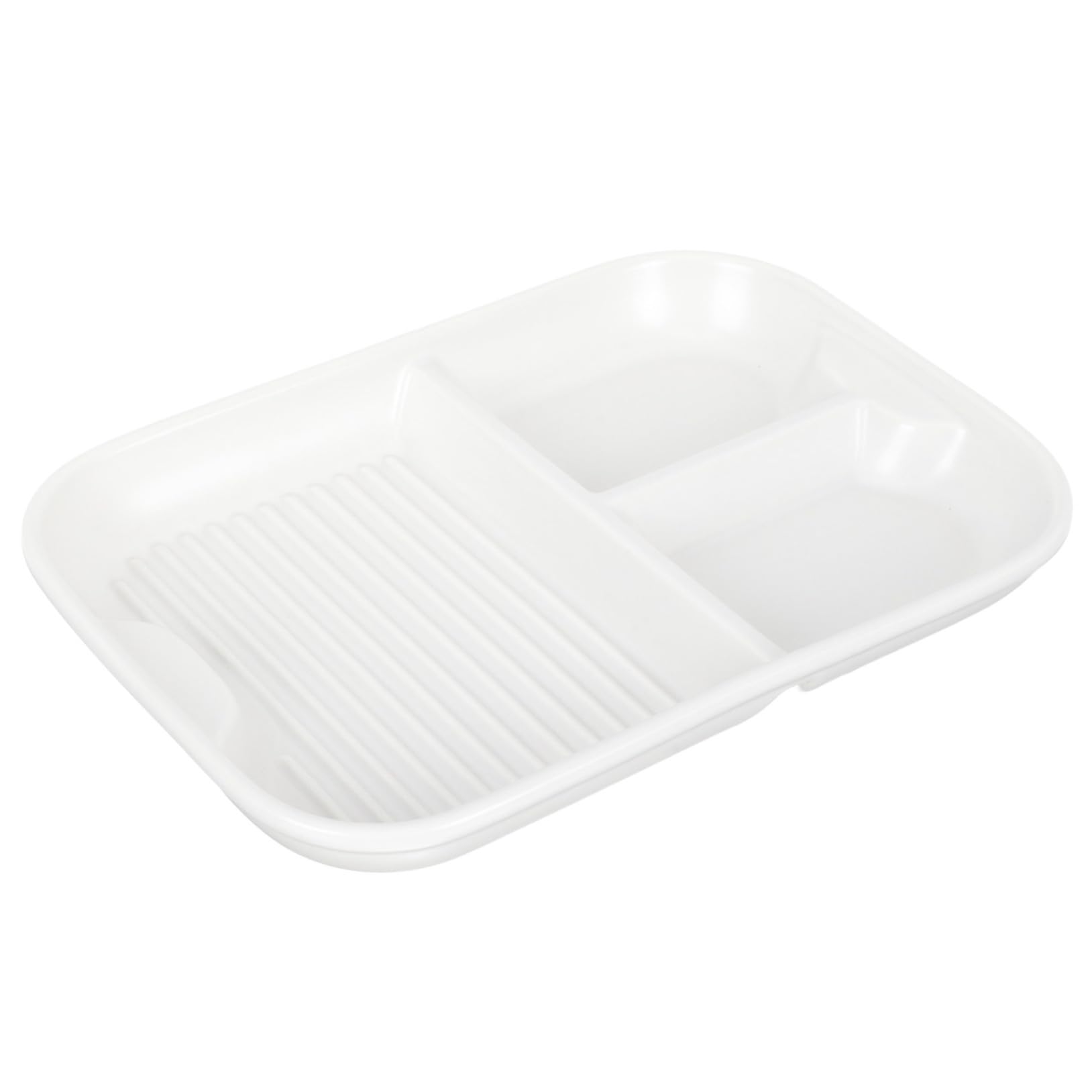 Assiette Compartimentée en Céramique Blanche pour Adultes 3 Compartiments, Surface Lisse et Brillante, pour Repas en Famille ou Réceptions