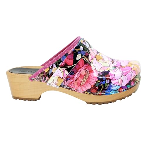 Image of Bjork Maja Wood Open Back Leather Clogs