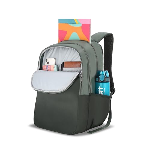 Image of American Tourister Nexa Style 01 | 36L Backpack | Casual Bag | 3 Compartments | School & College Backpack for Men and Women | Olive | 1 Yr Global Warranty