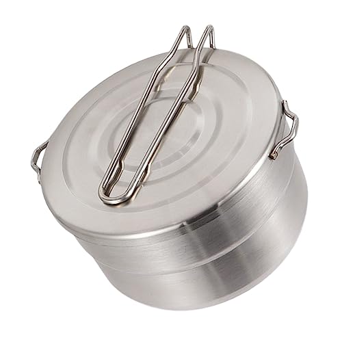Abaodam Stainless Steel Camping Cookware Portable Outdoor Cooking Pot with Handle for Hiking Backpacking and Picnics Compact Lightweight Non Stick Design