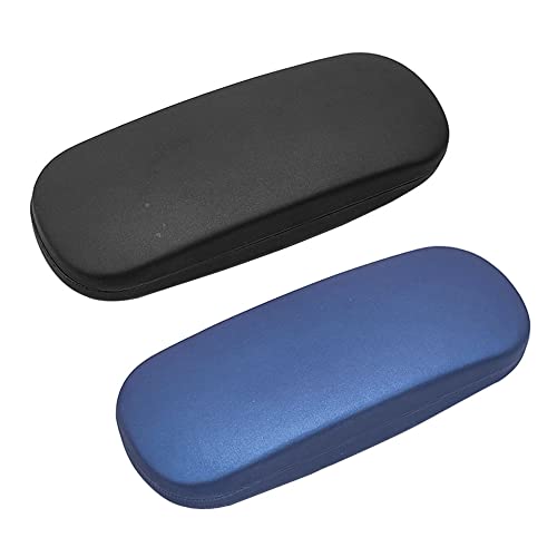 Gativs Étui à Lunettes Rigide 2 Pièces Etui Lunettes Rigide Étui à Lunettes Spectacles Boîte à Lunettes de Soleil en PU Boîte de Protection de Lunettes Coque pour Lunettes avec Tissu pour Lunettes