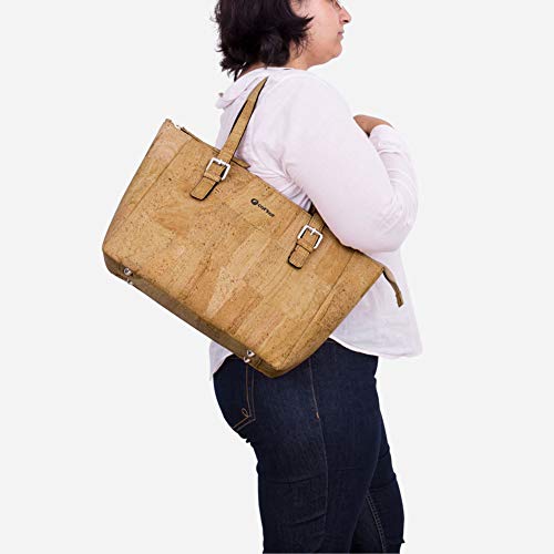Image of Corkor Cork Purse Vegan Handbag for Women | Cruelty Free Satchel Non Leather | Roomy Bag