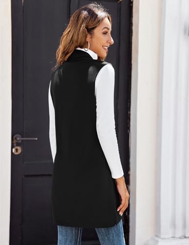 Beyove Womens Long Vests Sleeveless Draped Lightweight Open Front Cardigan Layering Vest with Side Pockets4