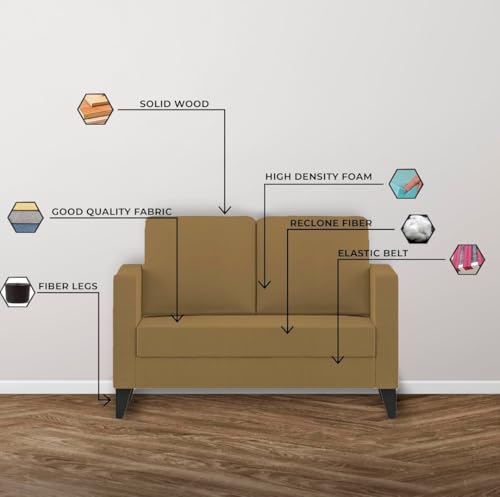 Image of The MM Furniture store Premium Fabric Sofa - Camel (2 Seater)