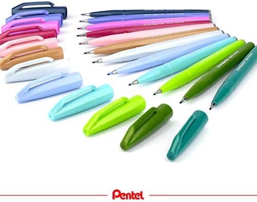 Pentel Brush Sign Pen - Fresh Shades 12pc Wallet Assorted,YSES15C/12NEW