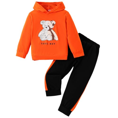 Image of Boys 2 Piece Outfits Long Sleeve Hooded Sweatshirt Top Camouflage Sweatpants Fall Winter Clothing Set 5-10T