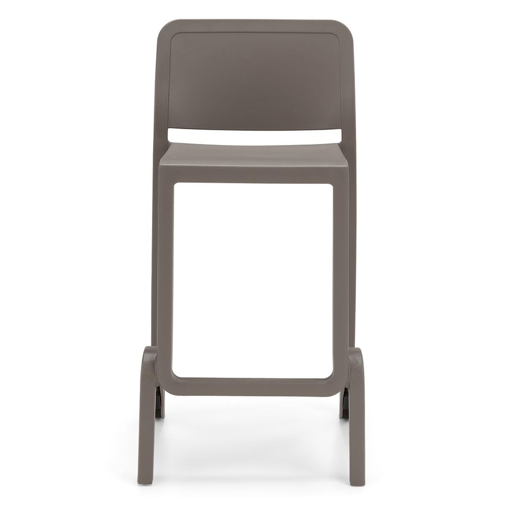 REDÒKASA Sgabello in polipropilene GIANO altezza seduta 65cm, impilabile, idrorepellente, resistente ai raggi UV, design moderno e innovativo, ideale per la cucina, la veranda o giardino (2, Tortora)