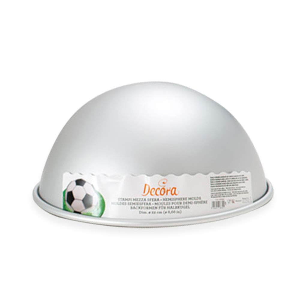 Decora Half Sphere Mould Diameter 22 x Height 11 cm Anodised Aluminium Silver
