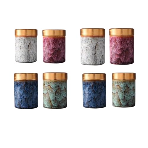 NS Online Small Mini Urns Set 8 Piece for Ashes Twist top 3.5 Cubic inches