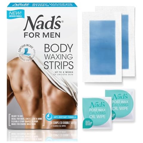 Nad's For Men Body Wax Strips, 20 Count Cover