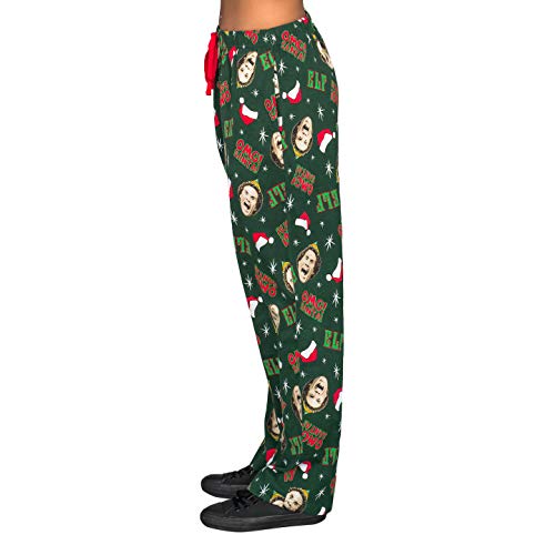 Underboss STORE Cotton Elf OMG! Santa! Adult Hunter Green Pajamas Lounge Pants For Men's & Women's3