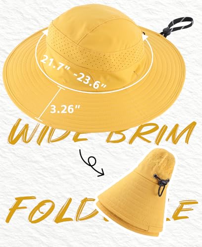 Image of Connectyle UPF 50+ Wide Brim Sun Hat for Men Women UV Protection Bucket Hats Outdoor Breathable Safari Hat for Fishing Hiking