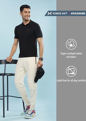 Image of Force NXT Polo Neck T-Shirt for Men Pack of 2 | Regular Fit T-Shirt for Men | Premium Super Combed Rich Cotton Polo Shirt | Men's Ultra Soft Half Sleeve T-Shirt