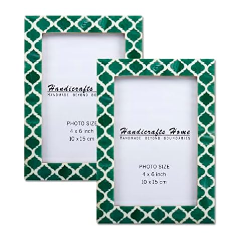 Handicrafts Home Photo Picture Frames 4x6 Casablanca Verde Set of 2 Gift Box New Years Gift Cover