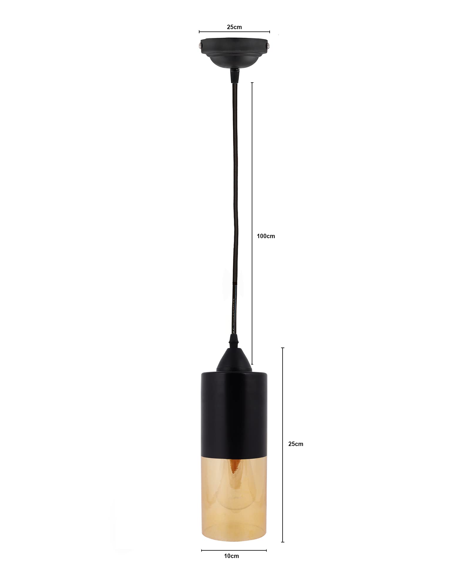 Homesake Modern Pendant Light, LED Edison Bulb, Glass Hanging Lamp, Stylish Ceiling Fixture, Contemporary Home Decor, Living Room, Dining Room, Bedroom, Kitchen, Warm White, Indoor Lighting (Black) - Image 4 thumbnail