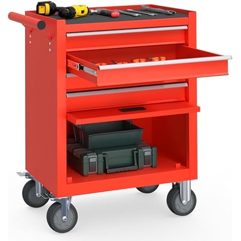 DYneeds 4-Drawer Tool Chest Toolbox, Rolling Tool Chest with Wheels, High Capacity Detachable Mobile Tool Storage Cabinet for Workshop, Garage, Mechanics and Repair Room Cover